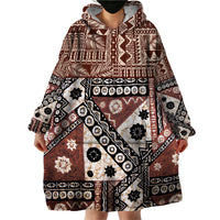 Bula Fiji Wearable Blanket Hoodie Unique Masi Tapa Pattern LT14 - Polynesian Pride