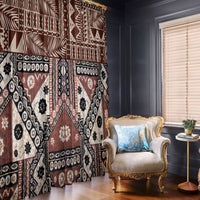 Bula Fiji Window Curtain Unique Masi Tapa Pattern LT14