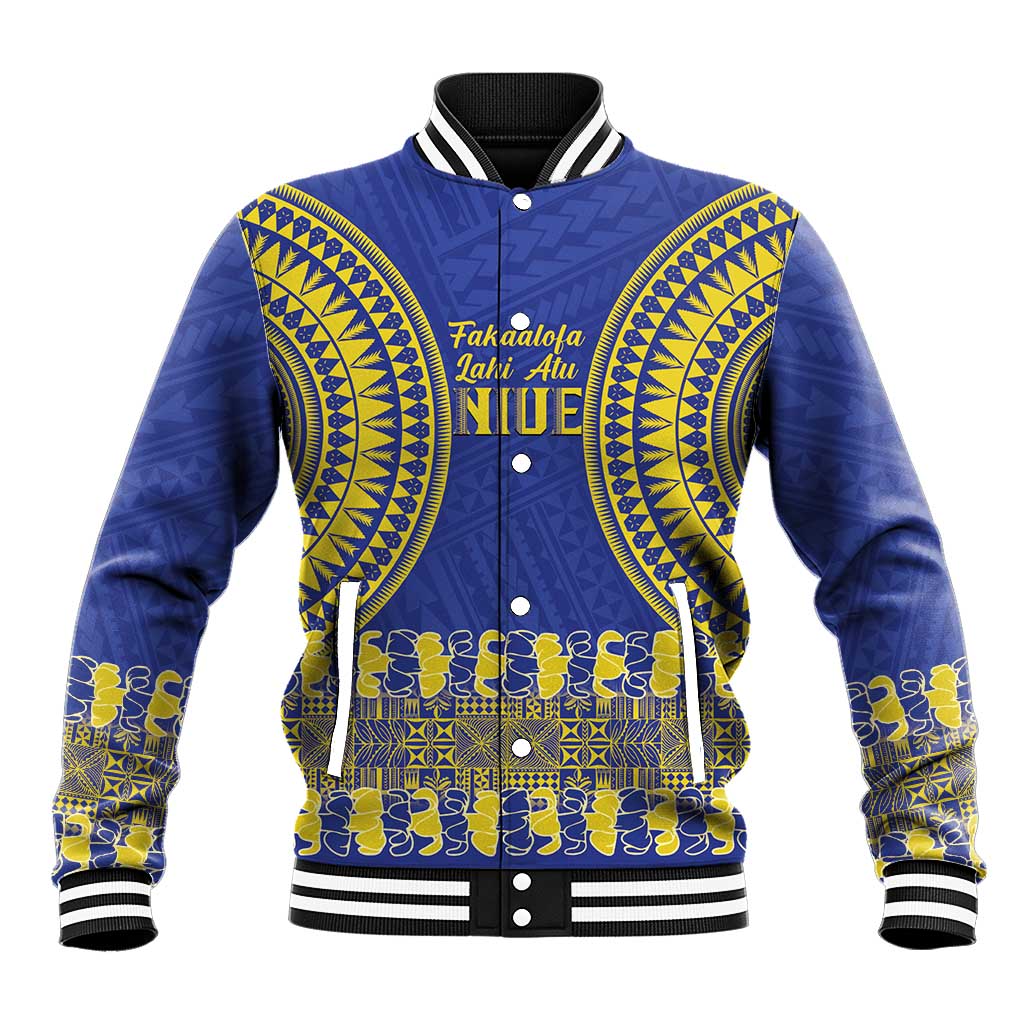 Fakaalofa Lahi Atu Niue Baseball Jacket Siapo Pattern With Puakenikeni