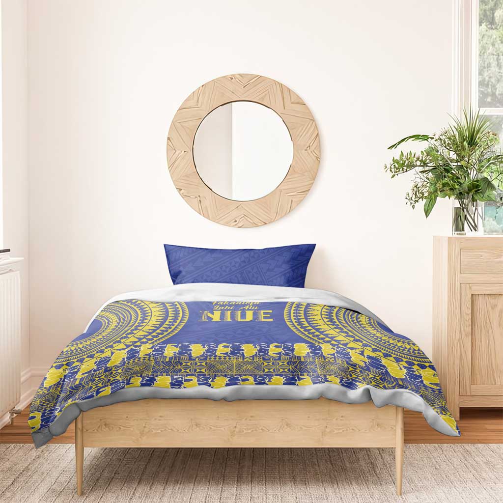 Fakaalofa Lahi Atu Niue Bedding Set Siapo Pattern With Puakenikeni