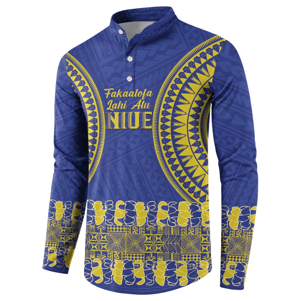 Fakaalofa Lahi Atu Niue Button Sweatshirt Siapo Pattern With Puakenikeni