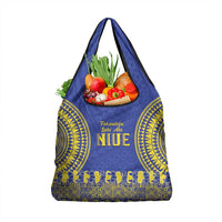 Fakaalofa Lahi Atu Niue Grocery Bag Siapo Pattern With Puakenikeni