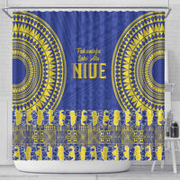 Fakaalofa Lahi Atu Niue Shower Curtain Siapo Pattern With Puakenikeni LT14 - Polynesian Pride