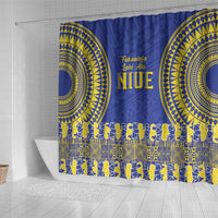 Fakaalofa Lahi Atu Niue Shower Curtain Siapo Pattern With Puakenikeni LT14 - Polynesian Pride