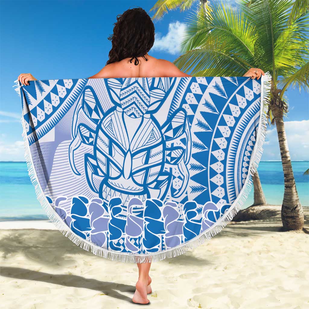 Niue Language Week Beach Blanket The Rock Coconut Crab - Siapo Blue Pastel