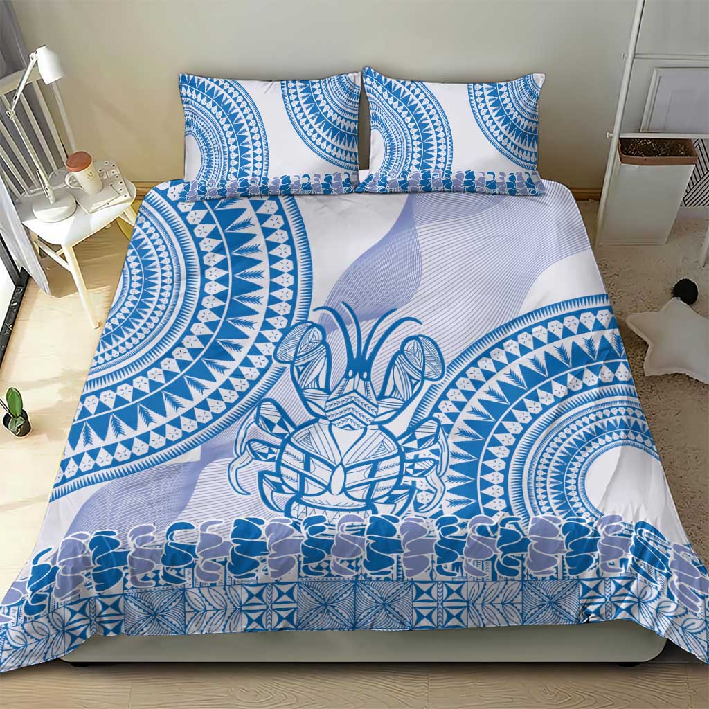 Niue Language Week Bedding Set The Rock Coconut Crab - Siapo Blue Pastel