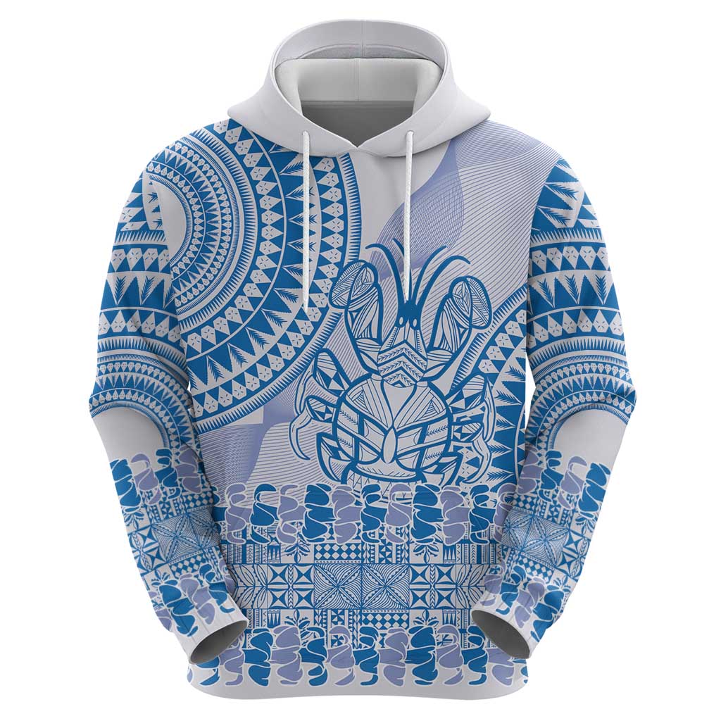 Niue Language Week Hoodie The Rock Coconut Crab - Siapo Blue Pastel