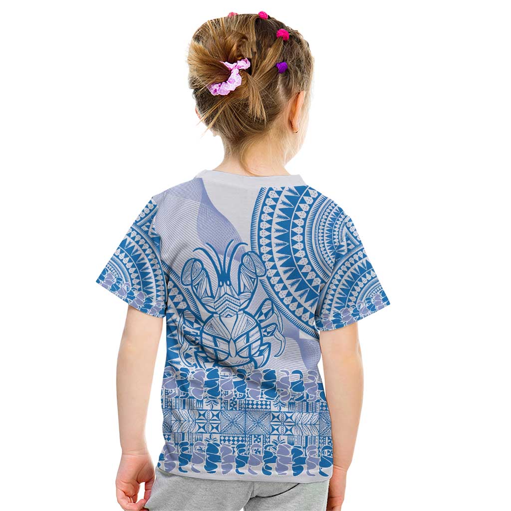 Niue Language Week Kid T Shirt The Rock Coconut Crab - Siapo Blue Pastel