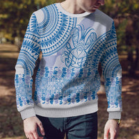 Niue Language Week Ugly Christmas Sweater The Rock Coconut Crab - Siapo Blue Pastel