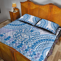 Niue Language Week Quilt Bed Set The Rock Coconut Crab - Siapo Blue Pastel