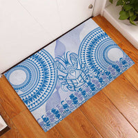 Niue Language Week Rubber Doormat The Rock Coconut Crab - Siapo Blue Pastel