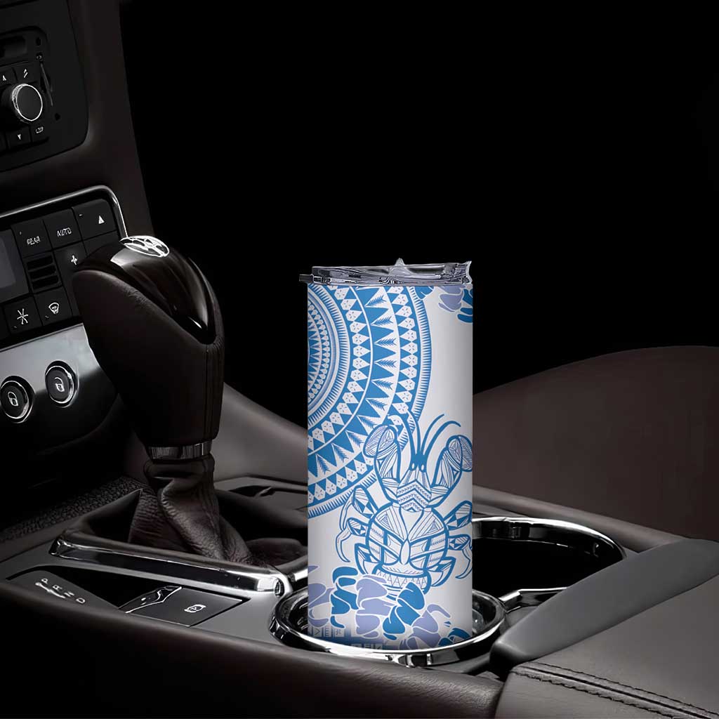 Niue Language Week Skinny Tumbler The Rock Coconut Crab - Siapo Blue Pastel
