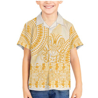 Niue Language Week Family Matching Mermaid Dress and Hawaiian Shirt The Rock Coconut Crab - Siapo Gold Pastel