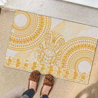 Niue Language Week Rubber Doormat The Rock Coconut Crab - Siapo Gold Pastel