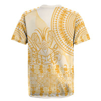 Niue Language Week Rugby Jersey The Rock Coconut Crab - Siapo Gold Pastel