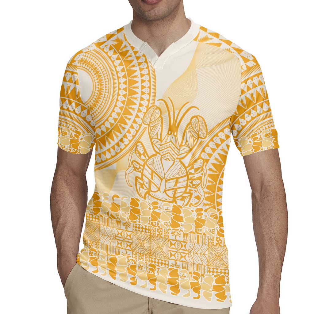 Niue Language Week Rugby Jersey The Rock Coconut Crab - Siapo Gold Pastel
