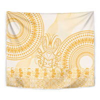 Niue Language Week Tapestry The Rock Coconut Crab - Siapo Gold Pastel