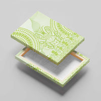 Lime Green Niue Language Week Canvas Wall Art The Rock Coconut Crab - Siapo Pattern