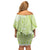 Lime Green Niue Language Week Family Matching Off Shoulder Short Dress and Hawaiian Shirt The Rock Coconut Crab - Siapo Pattern