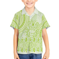 Lime Green Niue Language Week Hawaiian Shirt The Rock Coconut Crab - Siapo Pattern