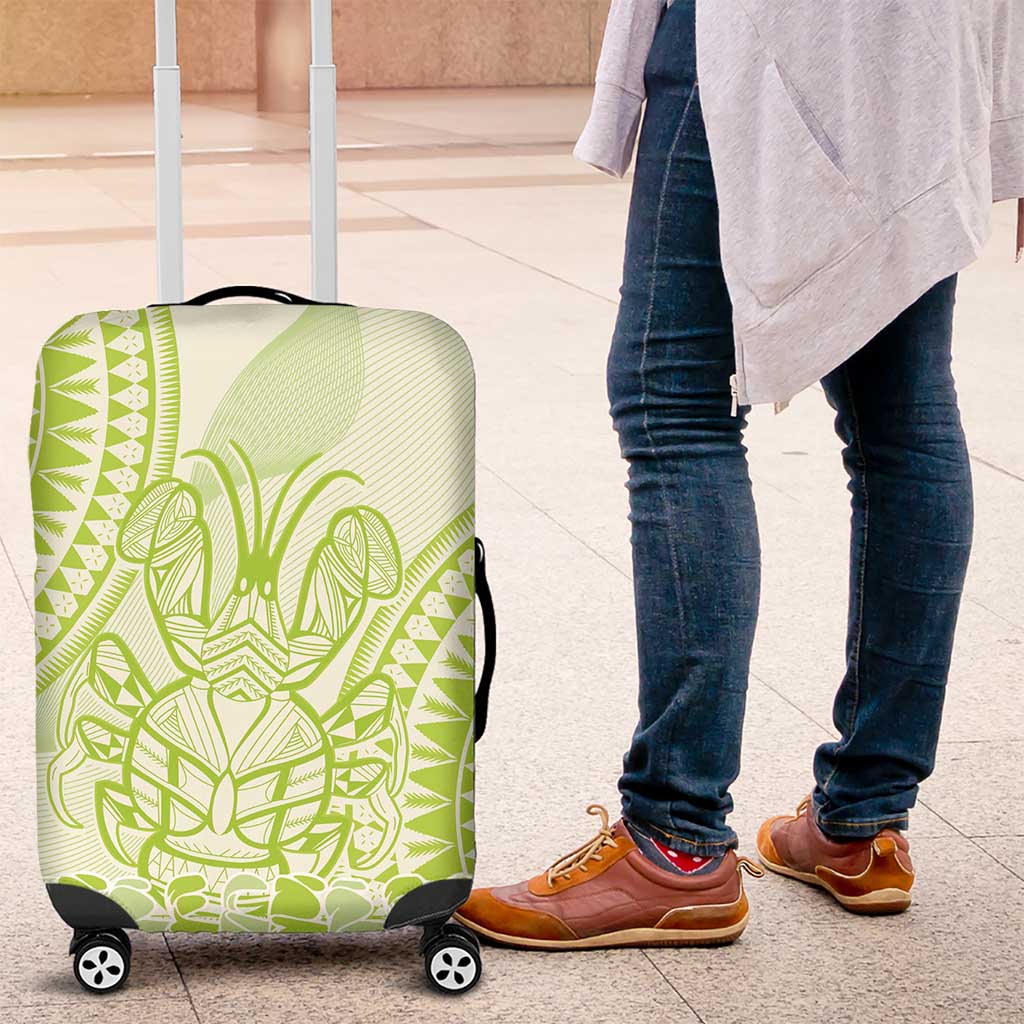 Lime Green Niue Language Week Luggage Cover The Rock Coconut Crab - Siapo Pattern LT14 Lime Green - Polynesian Pride
