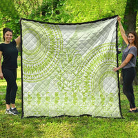 Lime Green Niue Language Week Quilt The Rock Coconut Crab - Siapo Pattern
