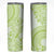Lime Green Niue Language Week Skinny Tumbler The Rock Coconut Crab - Siapo Pattern