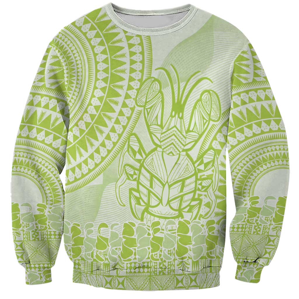Lime Green Niue Language Week Sweatshirt The Rock Coconut Crab - Siapo Pattern LT14 Unisex Lime Green - Polynesian Pride