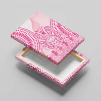 Pink Niue Language Week Canvas Wall Art The Rock Coconut Crab - Siapo Pattern