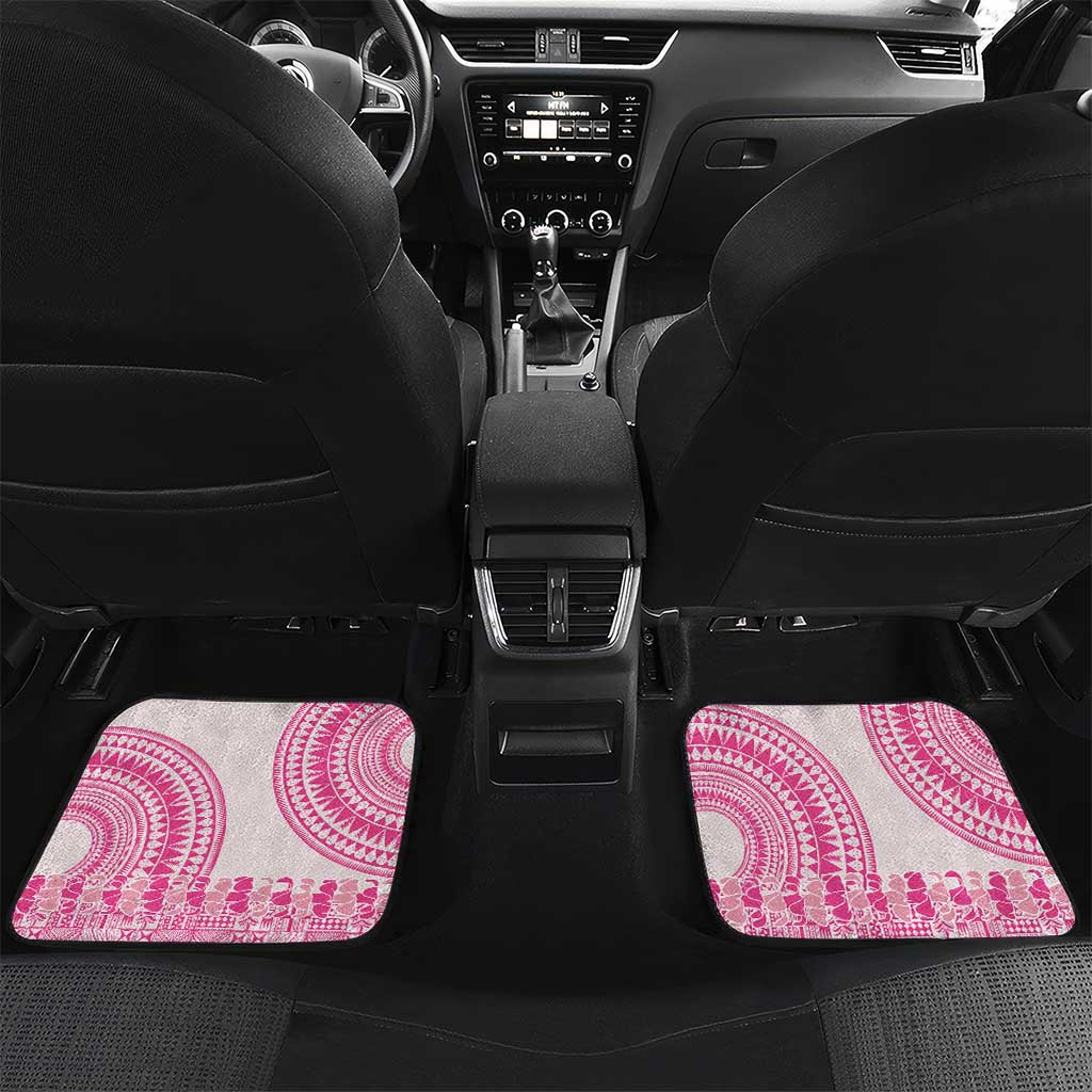 Pink Niue Language Week Car Mats The Rock Coconut Crab - Siapo Pattern