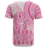 Pink Niue Language Week T Shirt The Rock Coconut Crab - Siapo Pattern