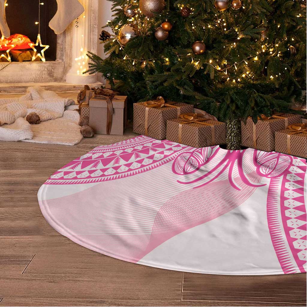 Pink Niue Language Week Tree Skirt The Rock Coconut Crab - Siapo Pattern