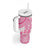 Pink Niue Language Week Tumbler With Handle The Rock Coconut Crab - Siapo Pattern