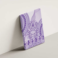 Purple Niue Language Week Canvas Wall Art The Rock Coconut Crab - Siapo Pattern