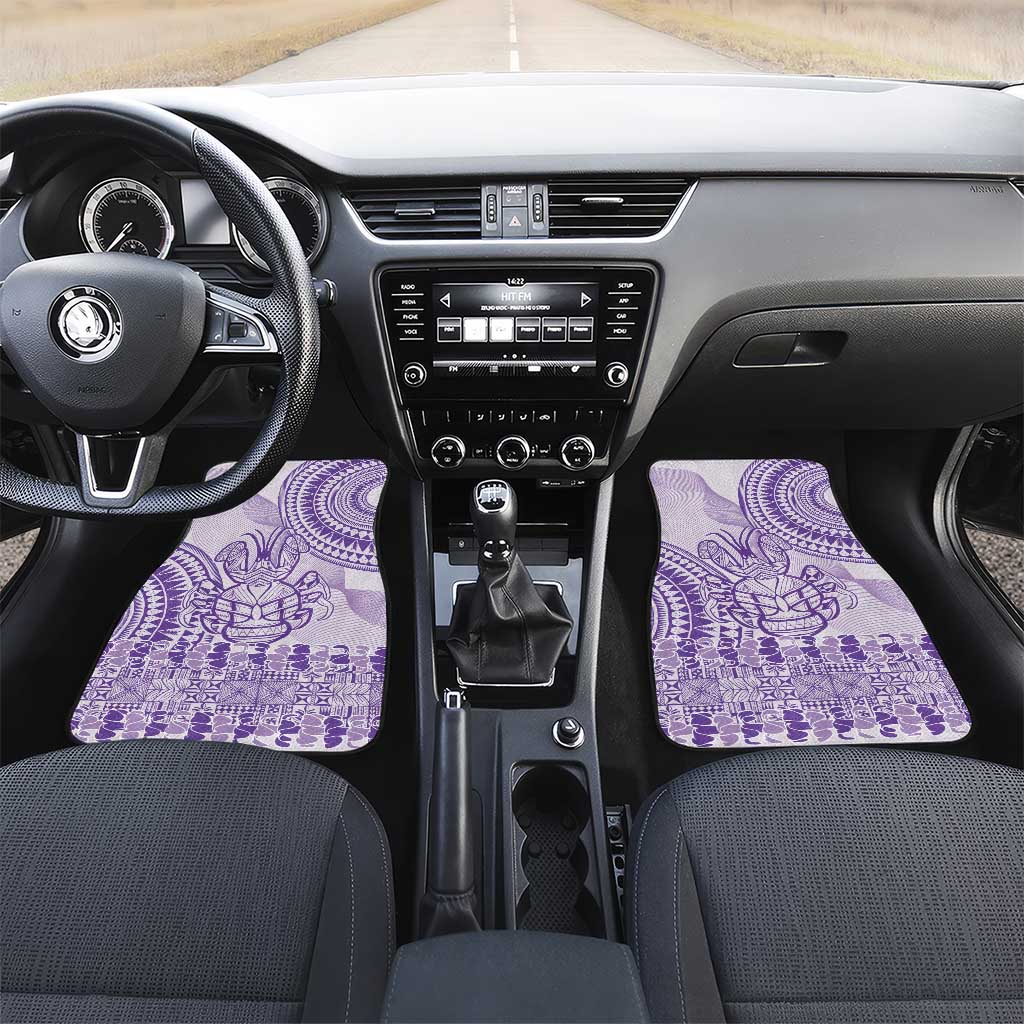 Purple Niue Language Week Car Mats The Rock Coconut Crab - Siapo Pattern