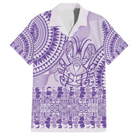 Purple Niue Language Week Family Matching Puletasi and Hawaiian Shirt The Rock Coconut Crab - Siapo Pattern