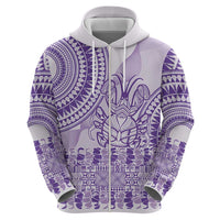 Purple Niue Language Week Hoodie The Rock Coconut Crab - Siapo Pattern