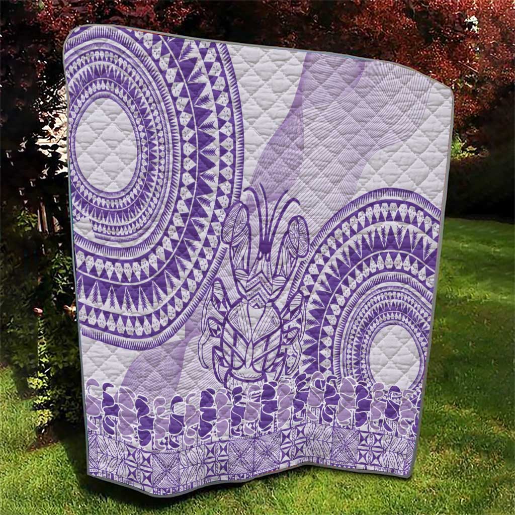 Purple Niue Language Week Quilt The Rock Coconut Crab - Siapo Pattern