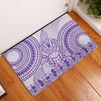 Purple Niue Language Week Rubber Doormat The Rock Coconut Crab - Siapo Pattern