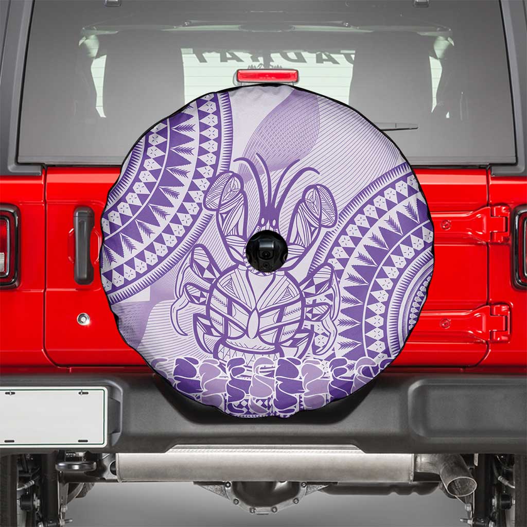 Purple Niue Language Week Spare Tire Cover The Rock Coconut Crab - Siapo Pattern
