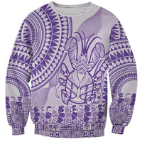 Purple Niue Language Week Sweatshirt The Rock Coconut Crab - Siapo Pattern