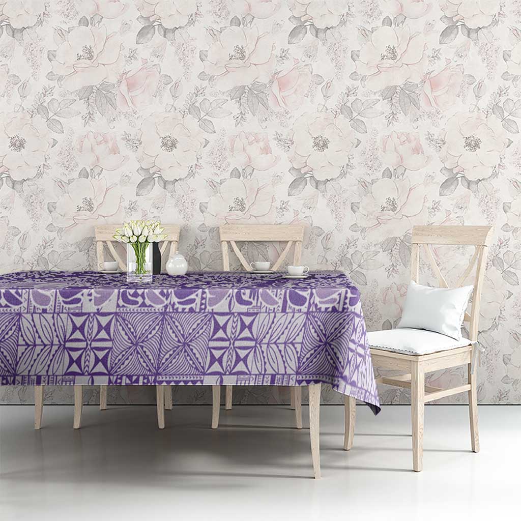 Purple Niue Language Week Tablecloth The Rock Coconut Crab - Siapo Pattern