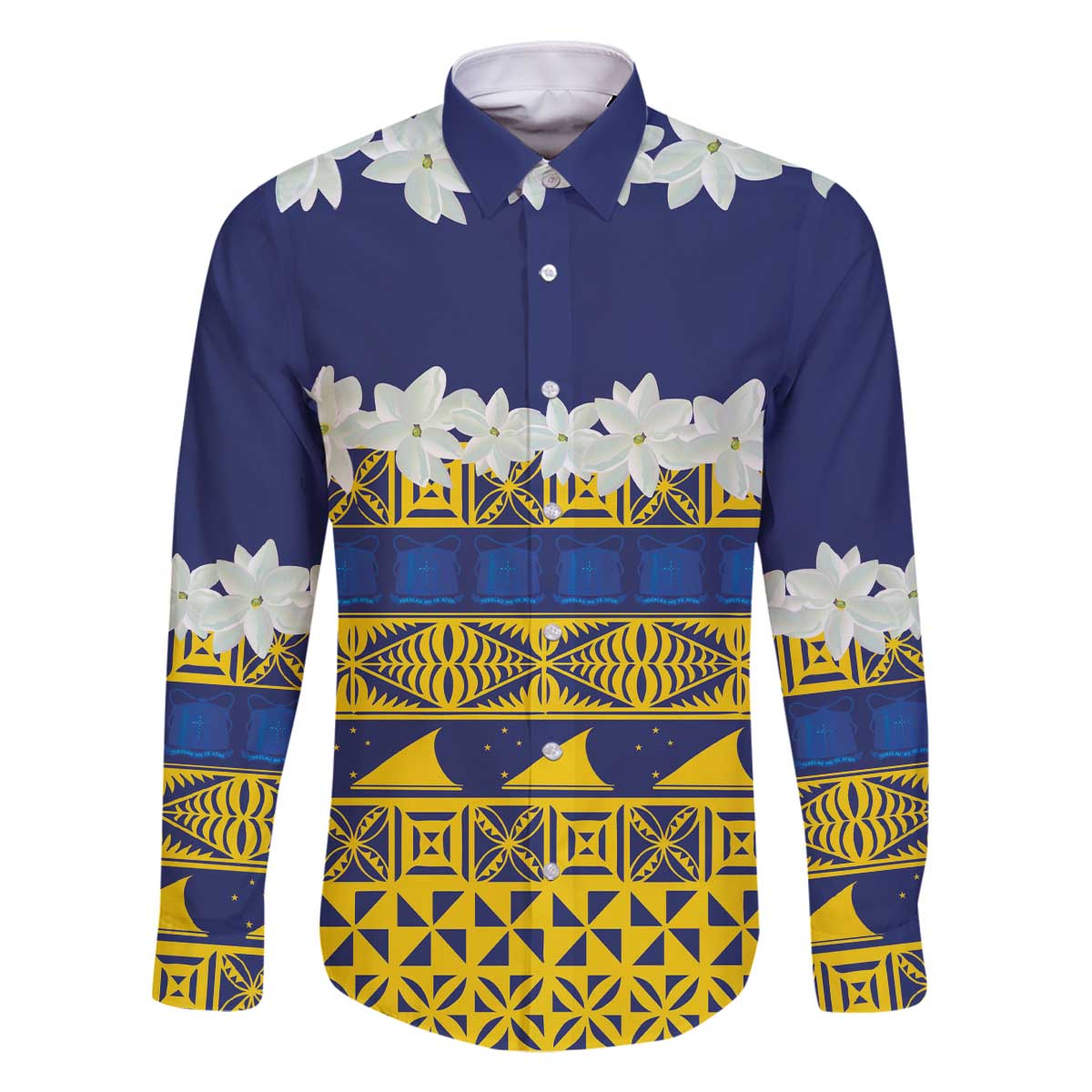 Tokelau Language Week Family Matching Off The Shoulder Long Sleeve Dress and Hawaiian Shirt Tokelauan Tuluma With Gardenia Thunbergia