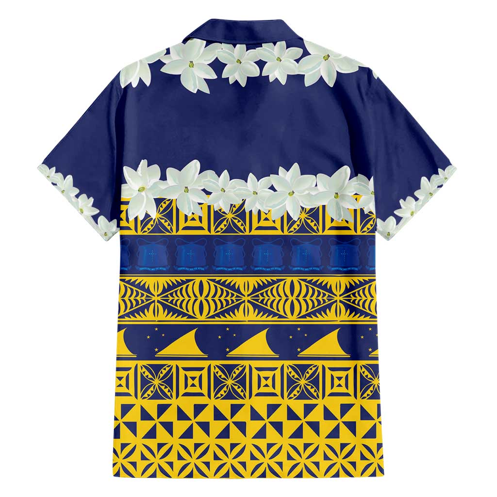 Tokelau Language Week Family Matching Short Sleeve Bodycon Dress and Hawaiian Shirt Tokelauan Tuluma With Gardenia Thunbergia