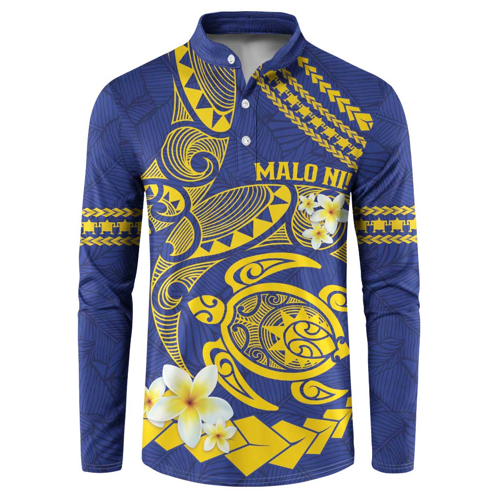 Te Vaiaho o te Gagana Tokelau Button Sweatshirt Polynesian Turtle - Malo Ni! LT14 Blue - Polynesian Pride