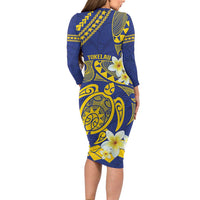Te Vaiaho o te Gagana Tokelau Family Matching Long Sleeve Bodycon Dress and Hawaiian Shirt Polynesian Turtle - Malo Ni!