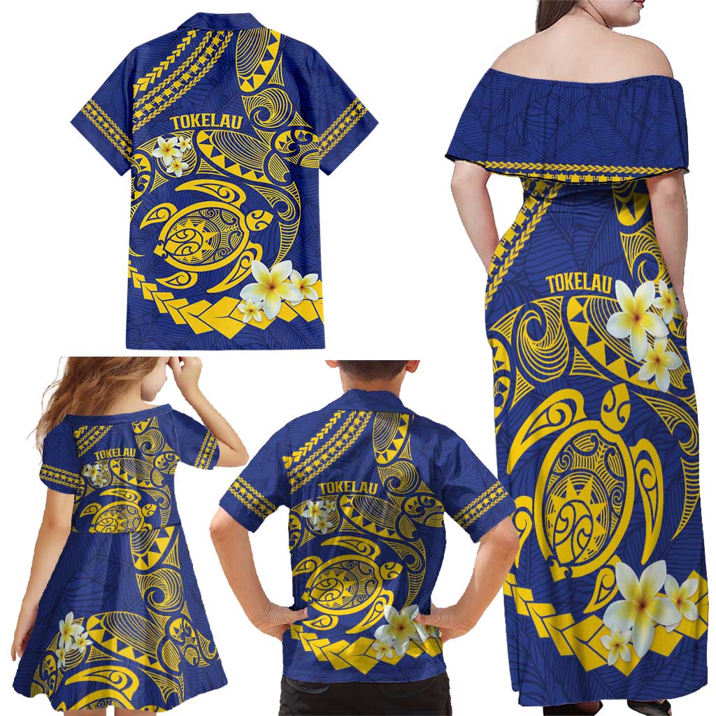 Te Vaiaho o te Gagana Tokelau Family Matching Off Shoulder Maxi Dress and Hawaiian Shirt Polynesian Turtle - Malo Ni!