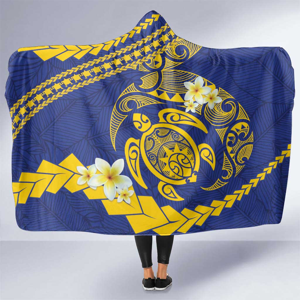 Te Vaiaho o te Gagana Tokelau Hooded Blanket Polynesian Turtle - Malo Ni! LT14 One Size Blue - Polynesian Pride
