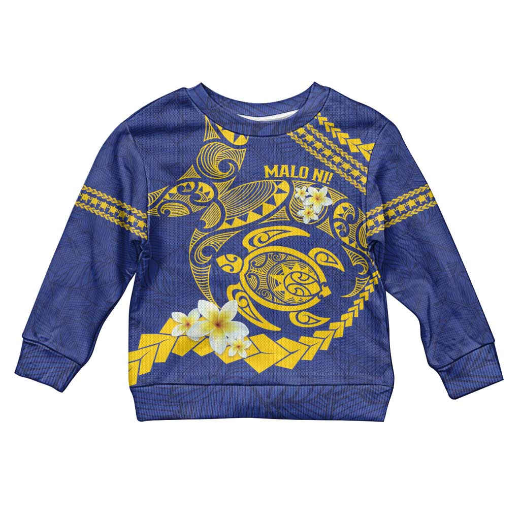 Te Vaiaho o te Gagana Tokelau Kid Ugly Christmas Sweater Polynesian Turtle - Malo Ni! LT14 Kid Blue - Polynesian Pride