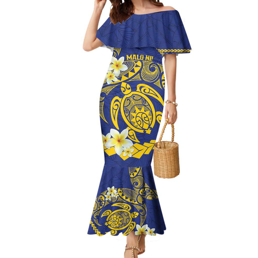 Te Vaiaho o te Gagana Tokelau Mermaid Dress Polynesian Turtle - Malo Ni! LT14 Women Blue - Polynesian Pride